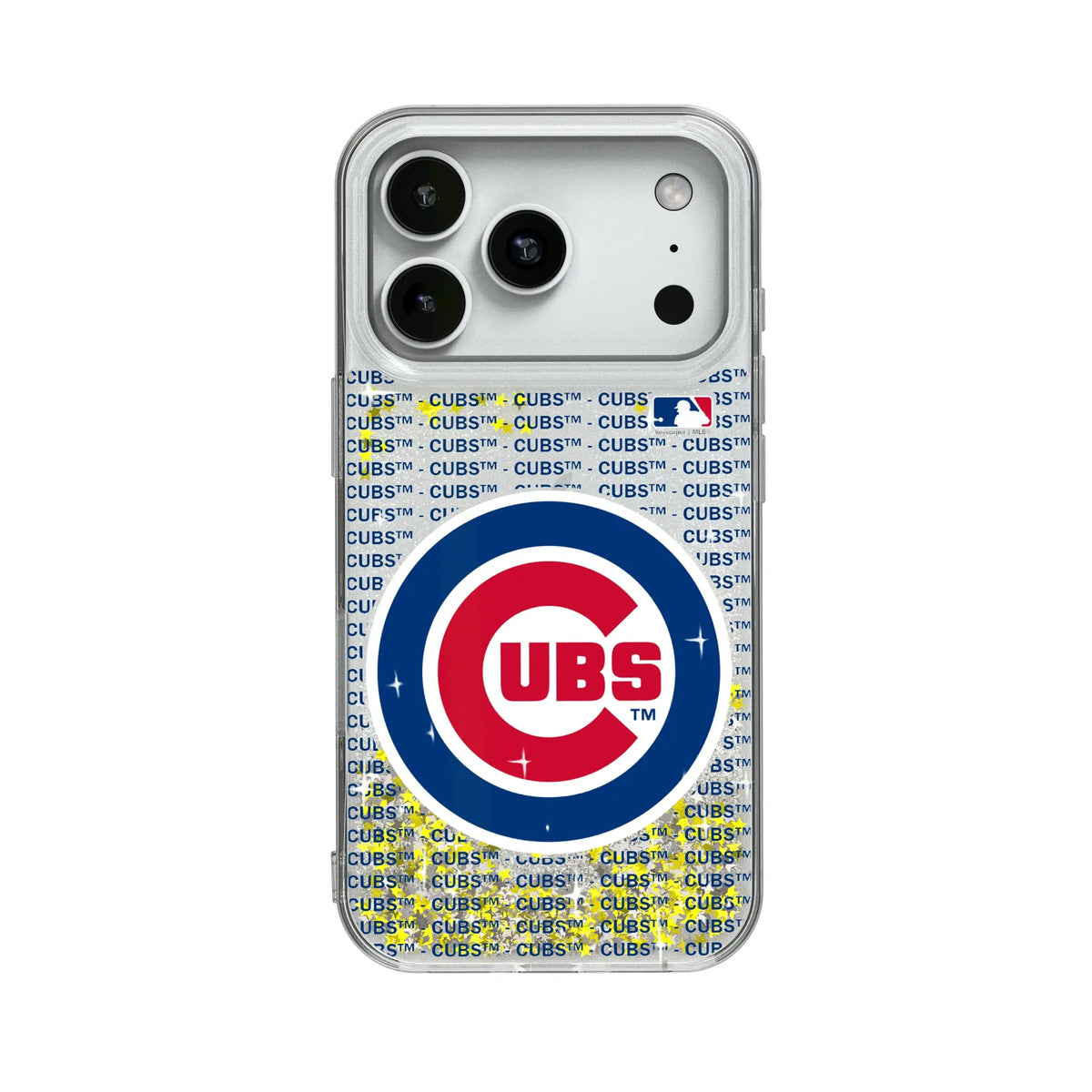 Chicago Cubs Text Backdrop Glitter Phone Case 19