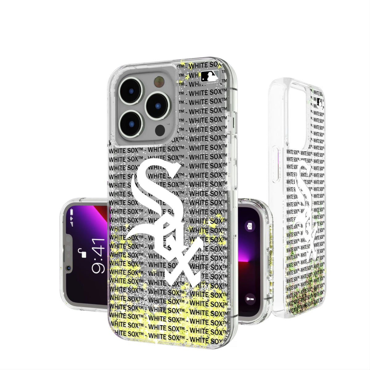 Chicago White Sox Text Backdrop Glitter Phone Case 16