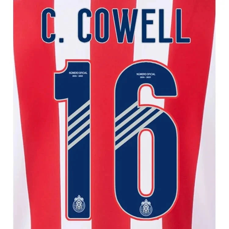 Chivas 2024-25 Home C.COWELL #16 Official Name Set 1
