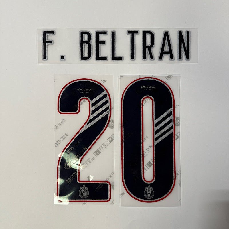 Chivas 2024-25 Home F. BELTRAN #20 Official Name Set 1
