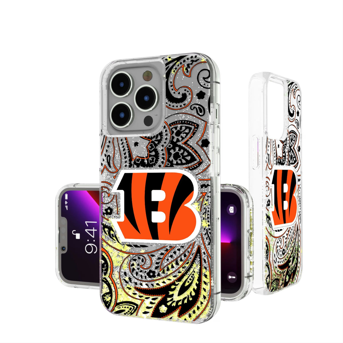 Cincinnati Bengals Paisley Glitter Phone Case 15
