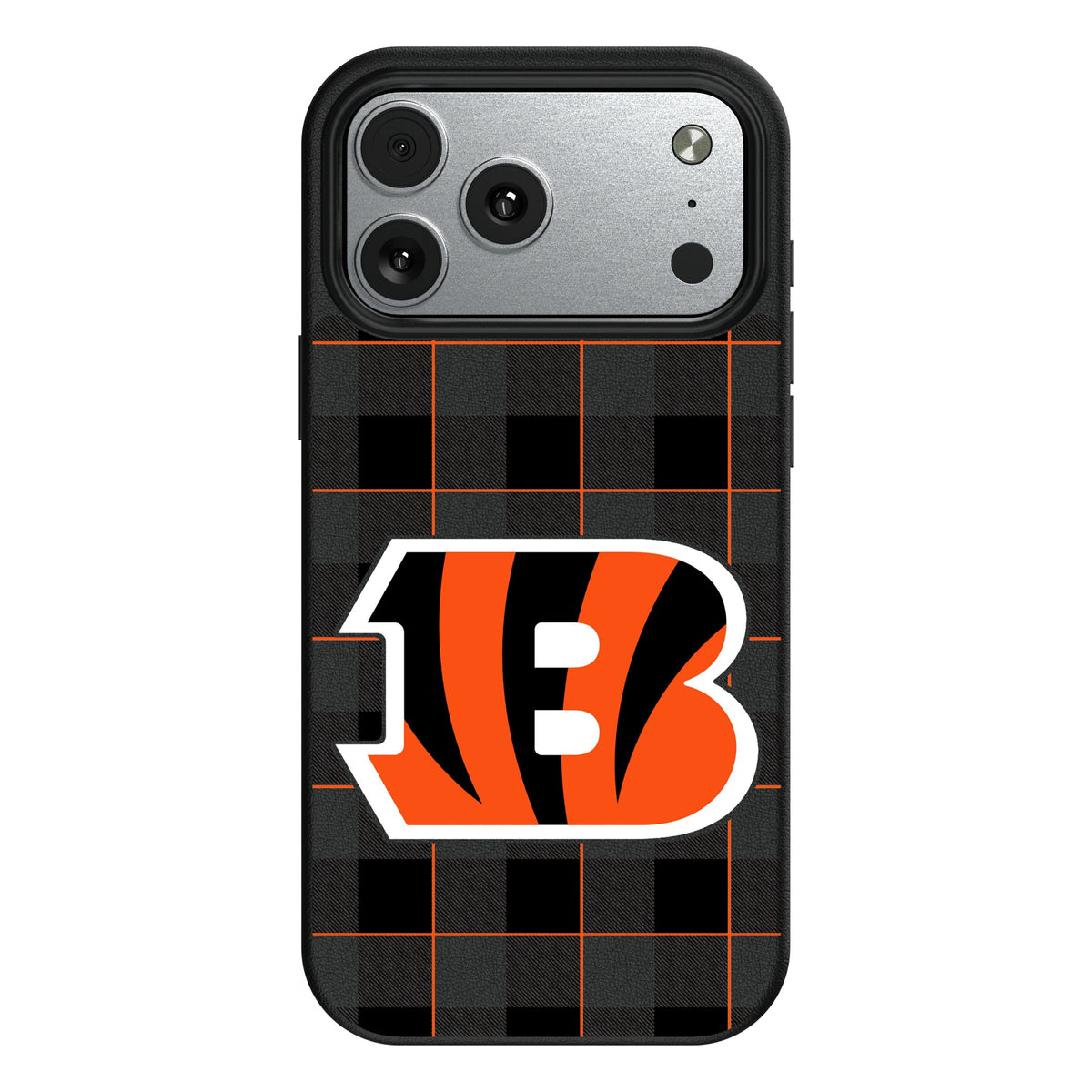Cincinnati Bengals Plaid MagSafe Compatible Phone Case for Apple iPhone 10