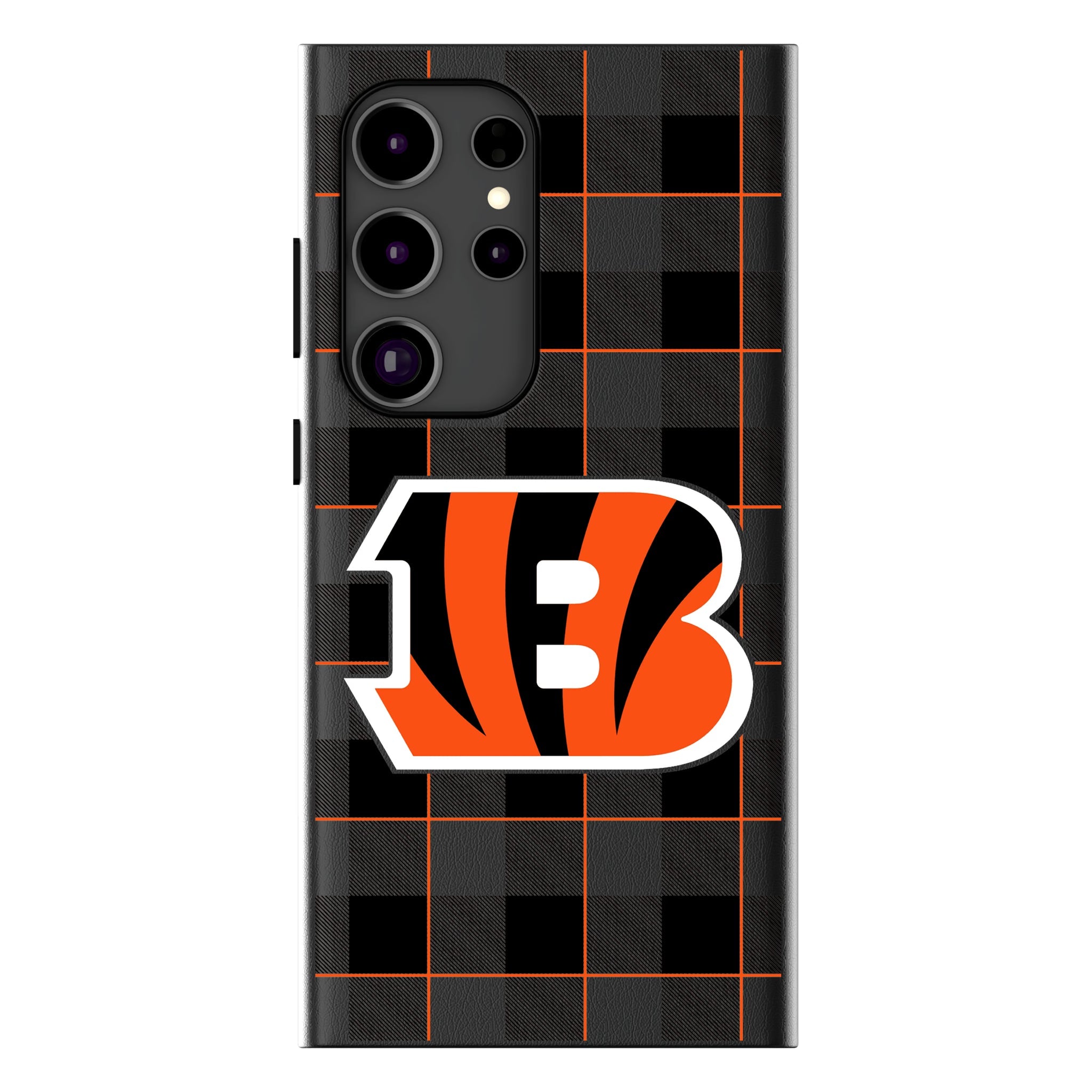 Cincinnati Bengals Plaid MagSafe Compatible Phone Case for Samsung Galaxy 14