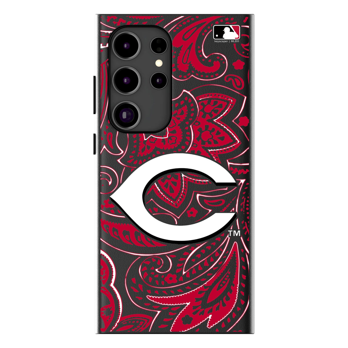 Cincinnati Reds Paisley MagSafe Compatible Phone Case for Samsung Galaxy 15
