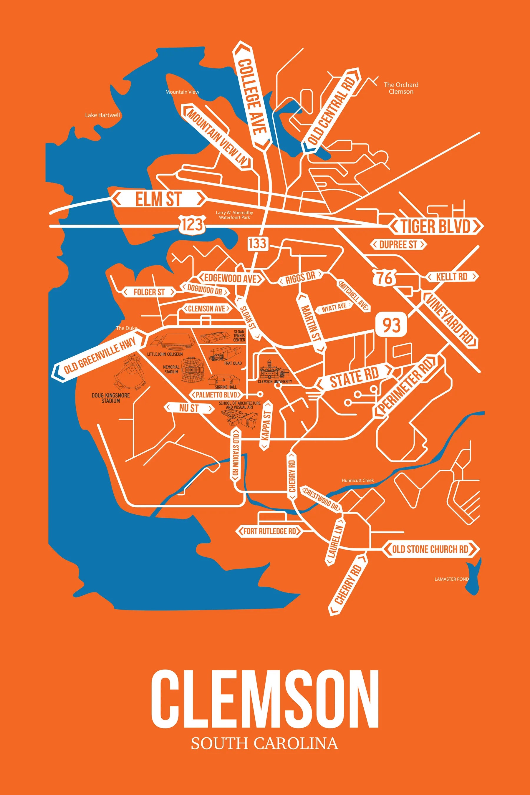 Clemson, South Carolina street map 7