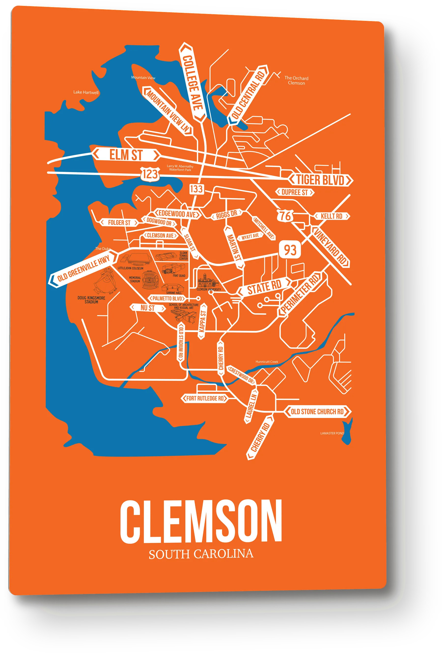 Clemson, South Carolina street map 1