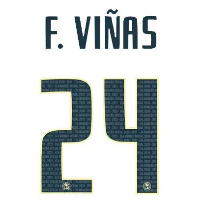 Club America 2020/21 Away F. Vinas #24 Jersey Name Set 1