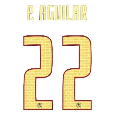 Club America 2020/21 Home P. Aguilar #22 Jersey Name Set 1