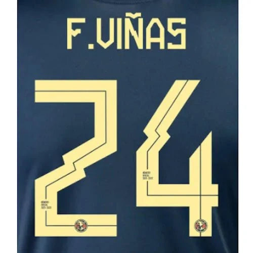 Club America 2021/22 Away F. Vinas #24 Jersey Name Set 1