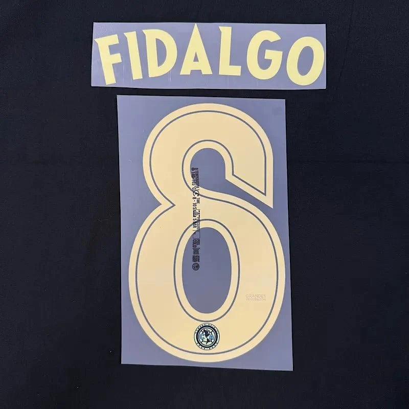 Club America 2025-26 Away FIDALGO #8 Official Name Set 1