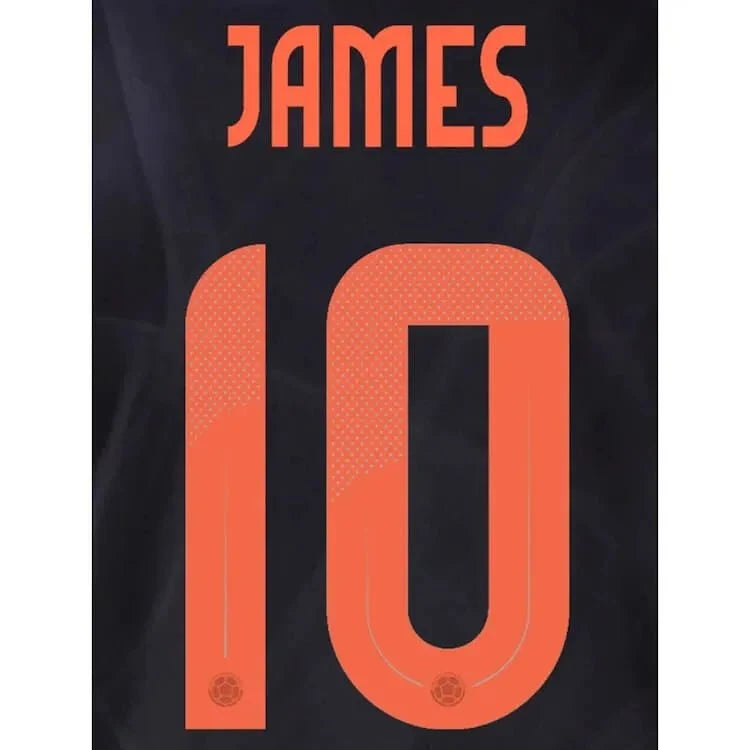 Colombia 2024/25 Away James #10 Youth Jersey Name Set 1