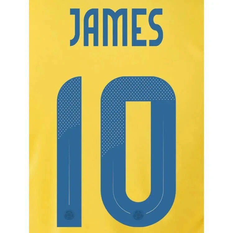 Colombia 2024/25 Home James #10 Youth Jersey Name Set 1