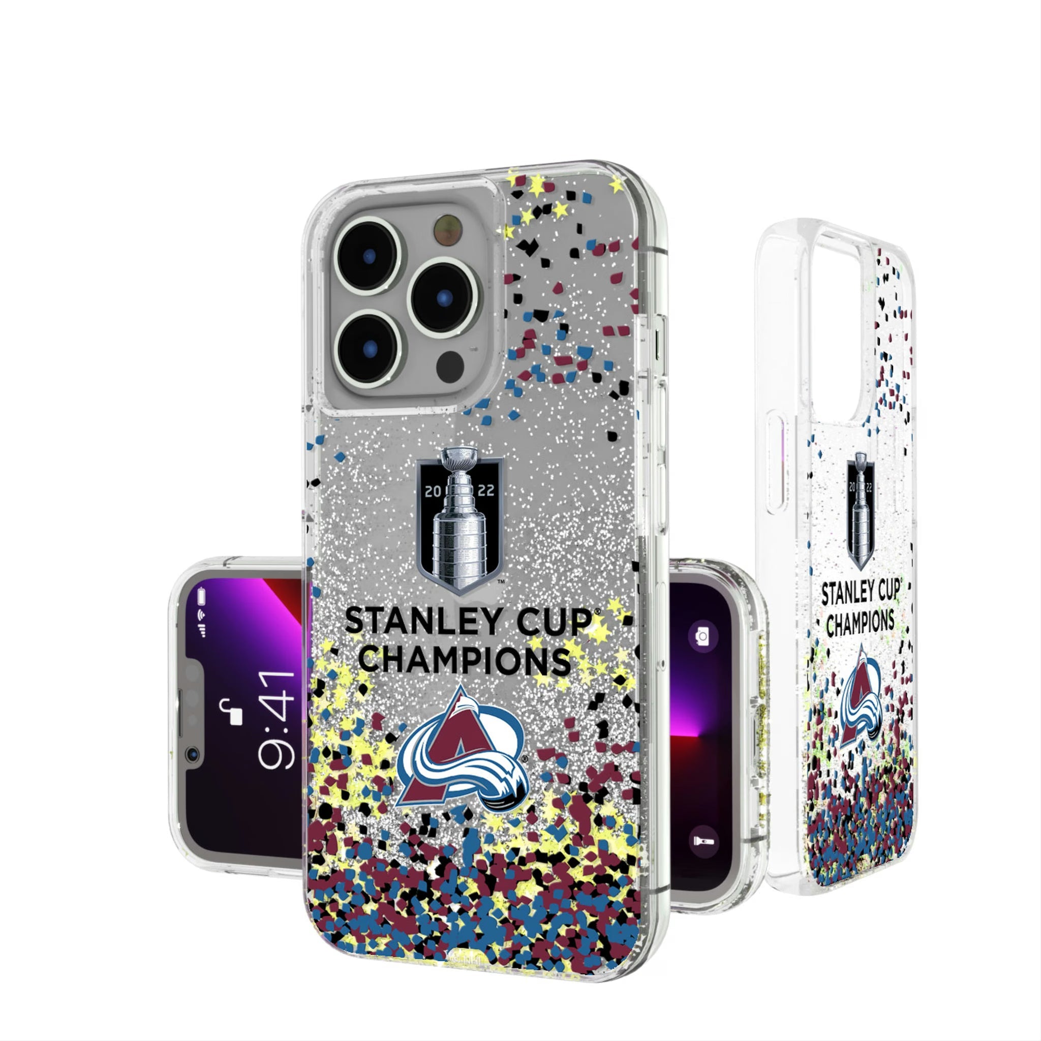 Colorado Avalanche Confetti Glitter Phone Case 10
