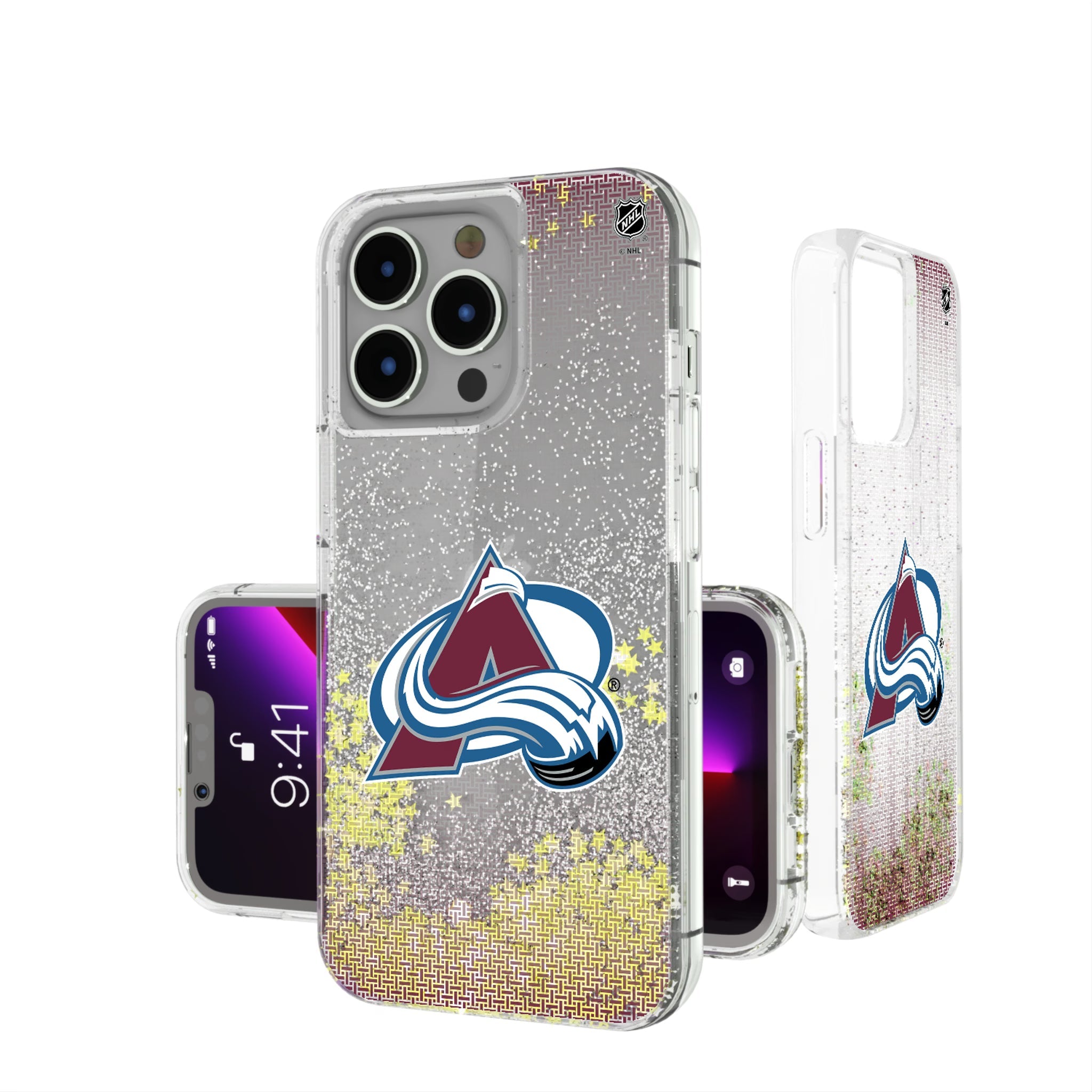 Colorado Avalanche Linen Glitter Phone Case 4