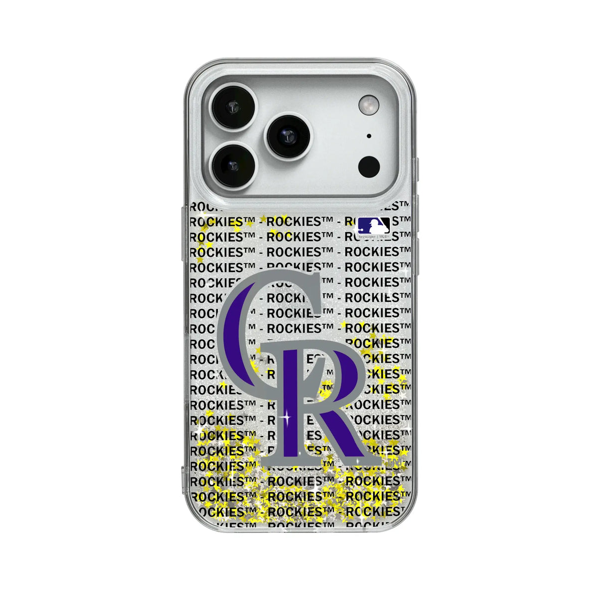 Colorado Rockies Text Backdrop Glitter Phone Case 19