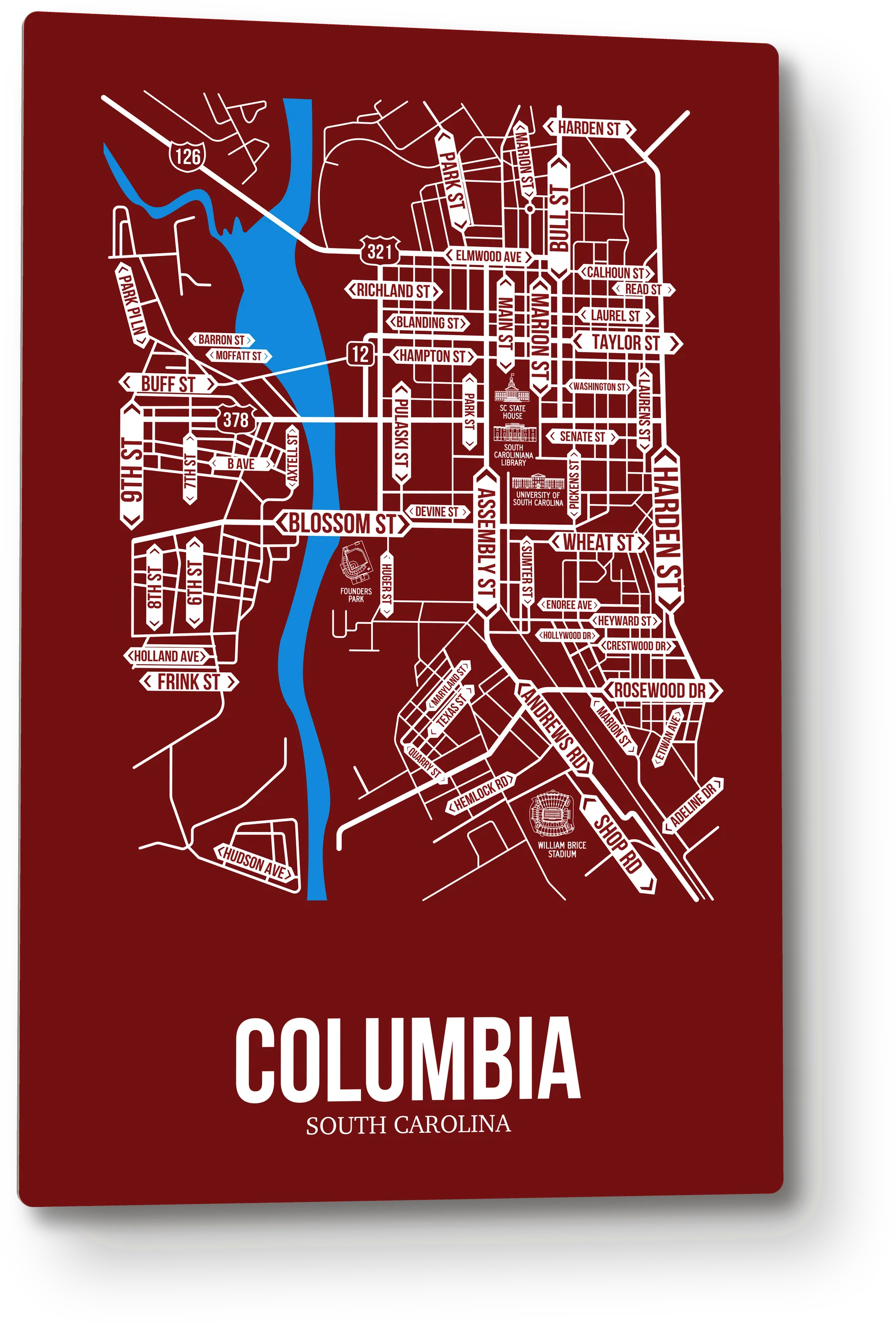 Columbia, South Carolina street map 1