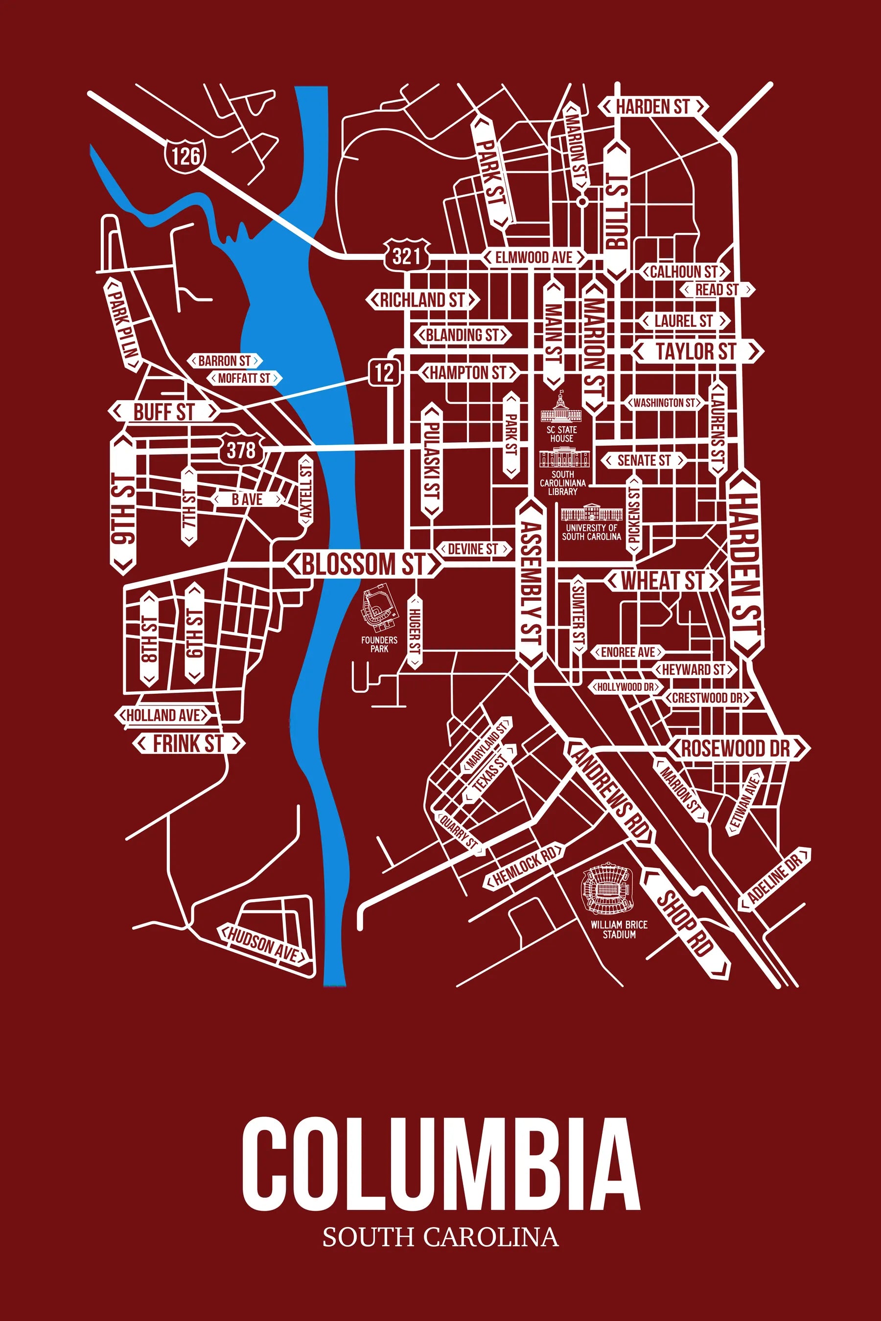 Columbia, South Carolina street map 6