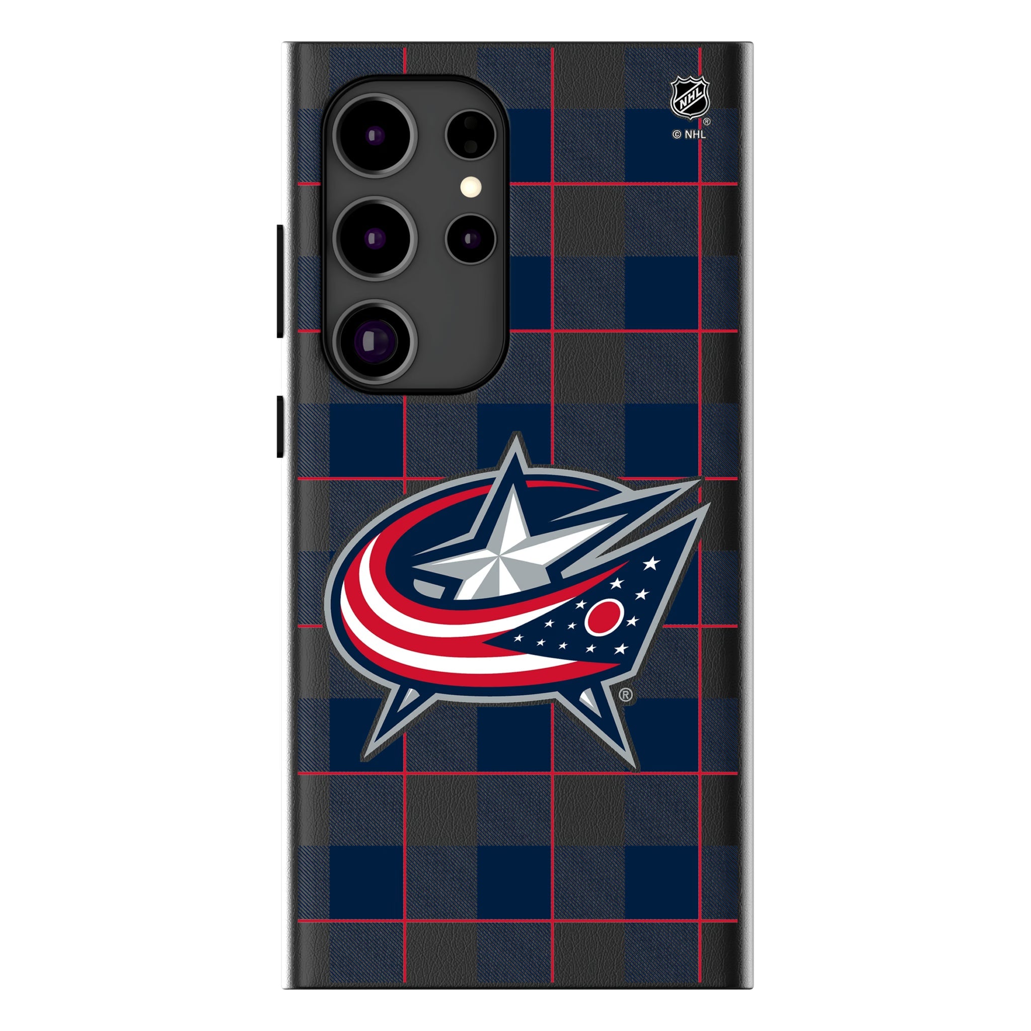 Columbus Blue Jackets Plaid MagSafe Compatible Phone Case for Samsung Galaxy 13