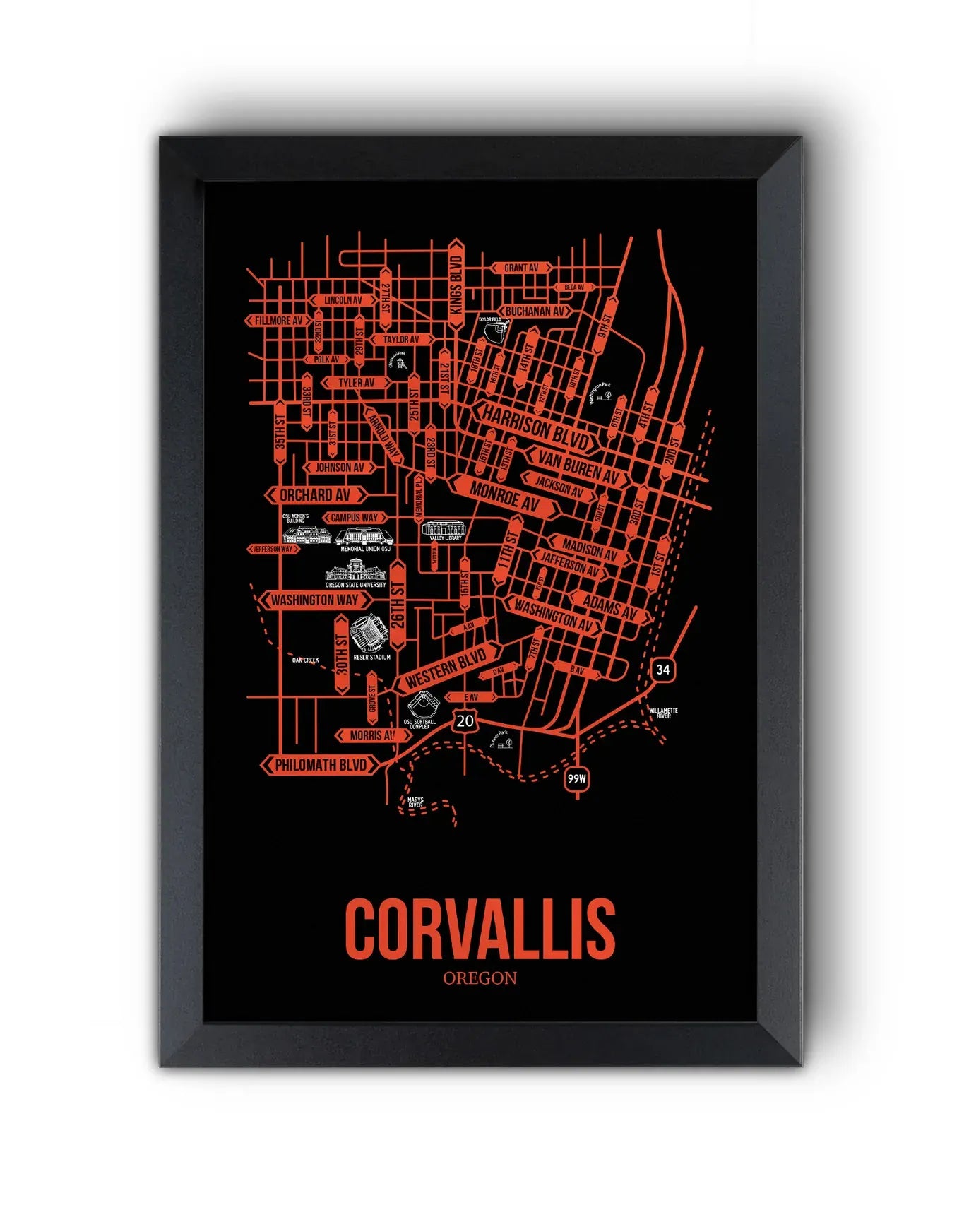 Corvallis, Oregon street map 10
