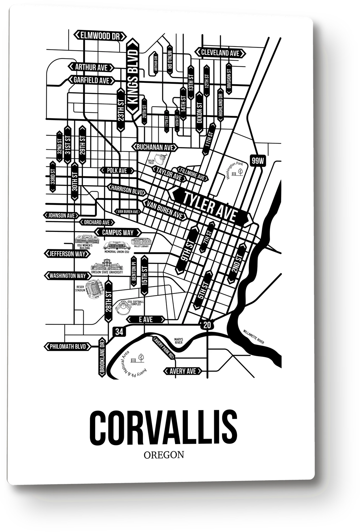 Corvallis, Oregon street map 8