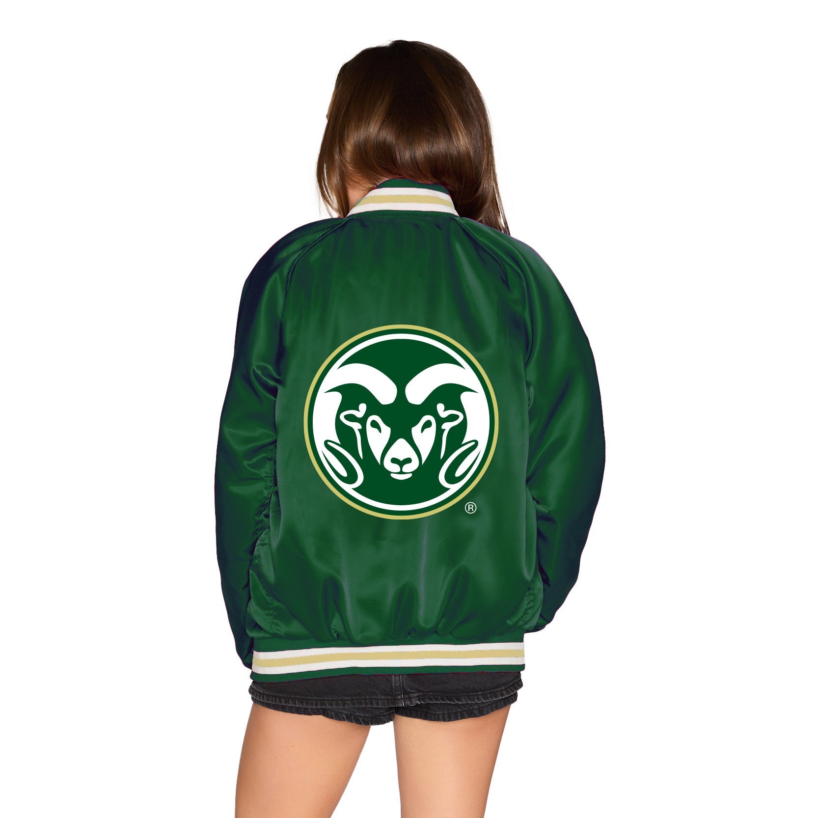 Colorado State Satin Letterman Bomber Jacket | lojobands
