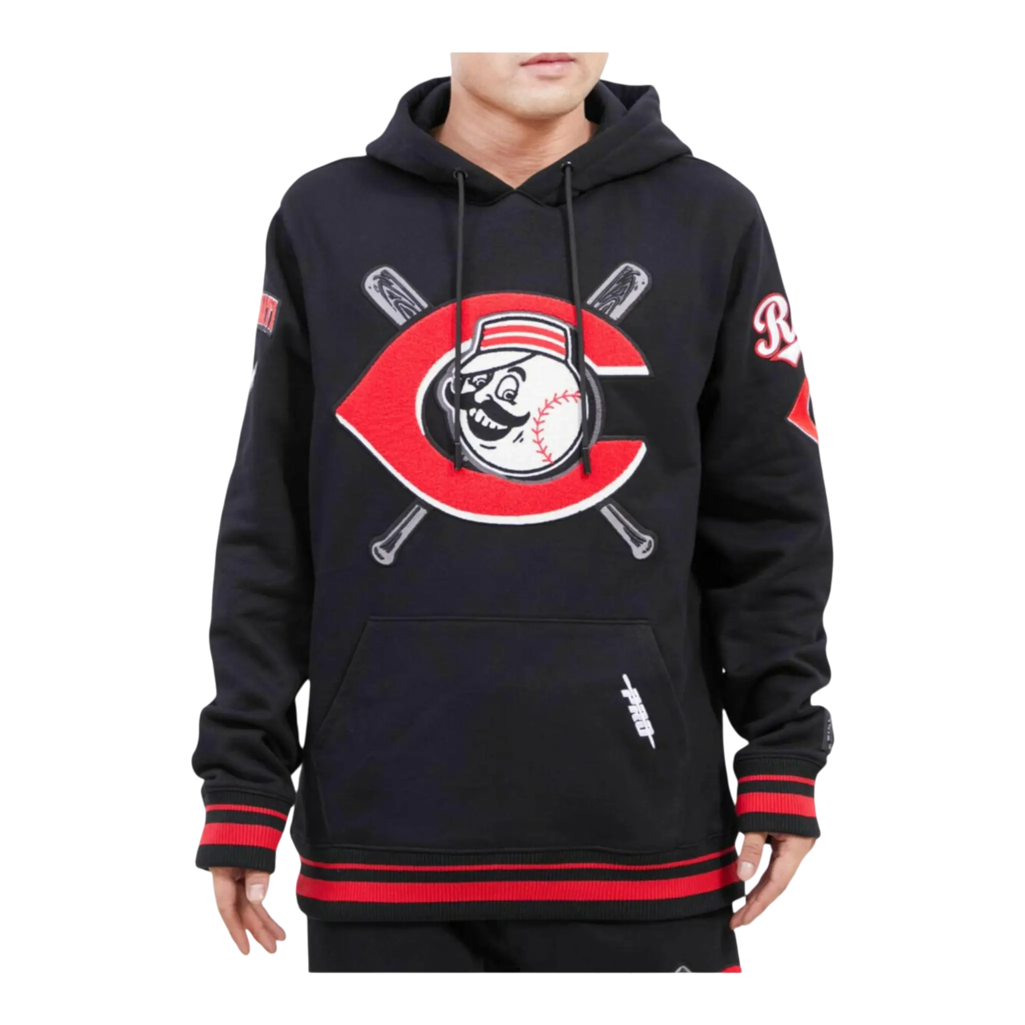 Pro Standard Cincinnati Reds Mash Up Logo Men Hoodie Black 1