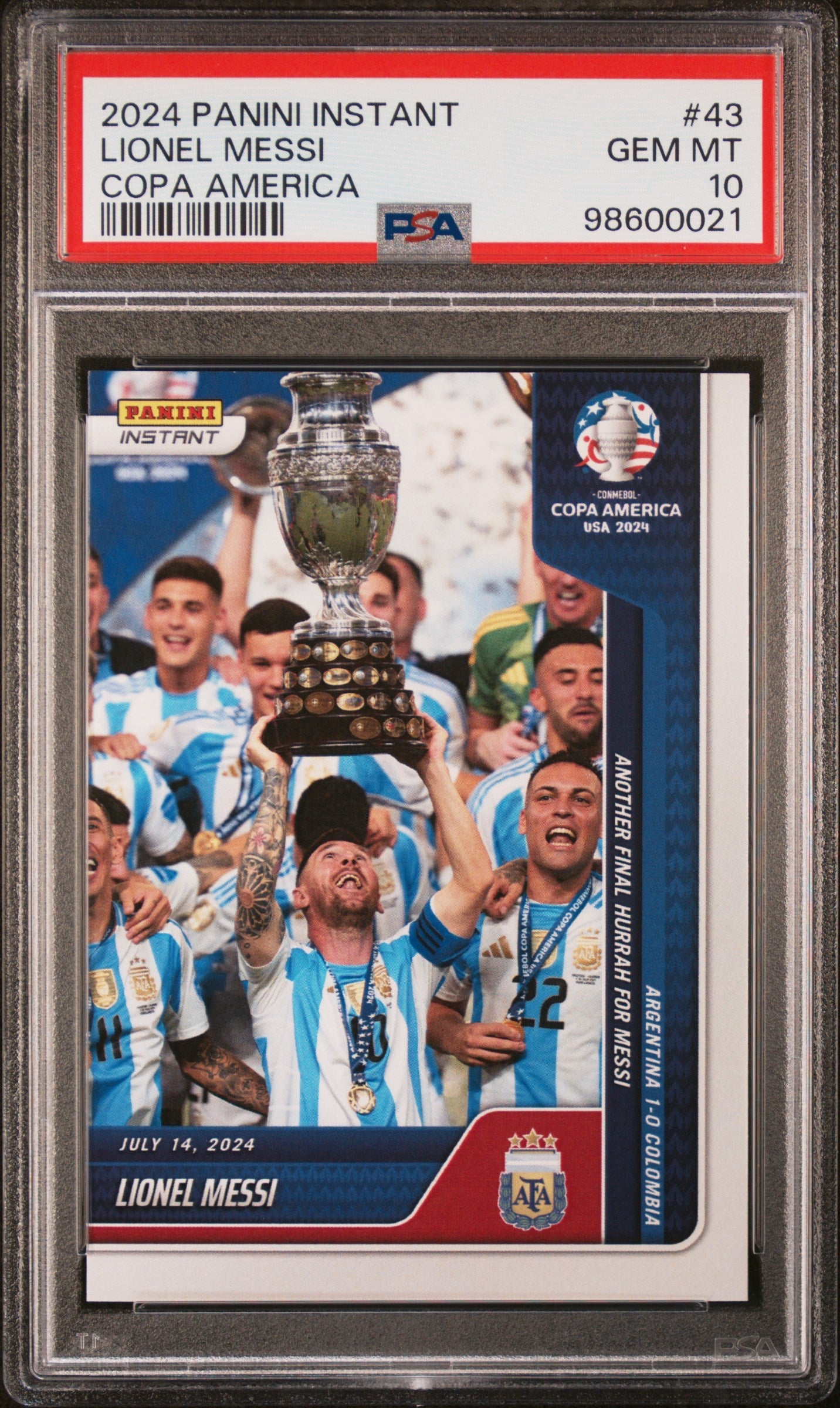 Graded 2024 Panini Instant Lionel Messi #43 Copa America Soccer Card PSA 10 Gem Mint 1