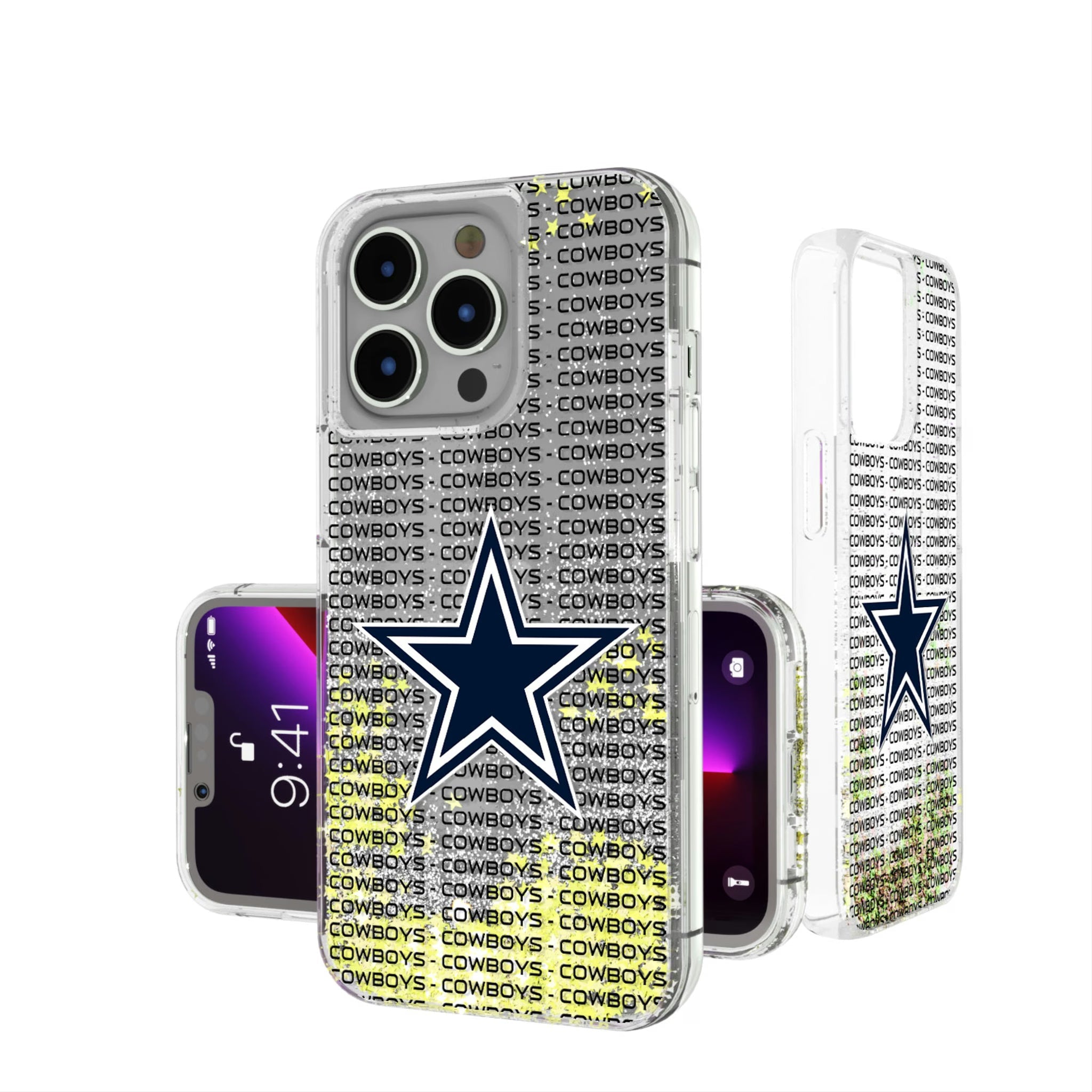 Dallas Cowboys Text Backdrop Glitter Phone Case 11