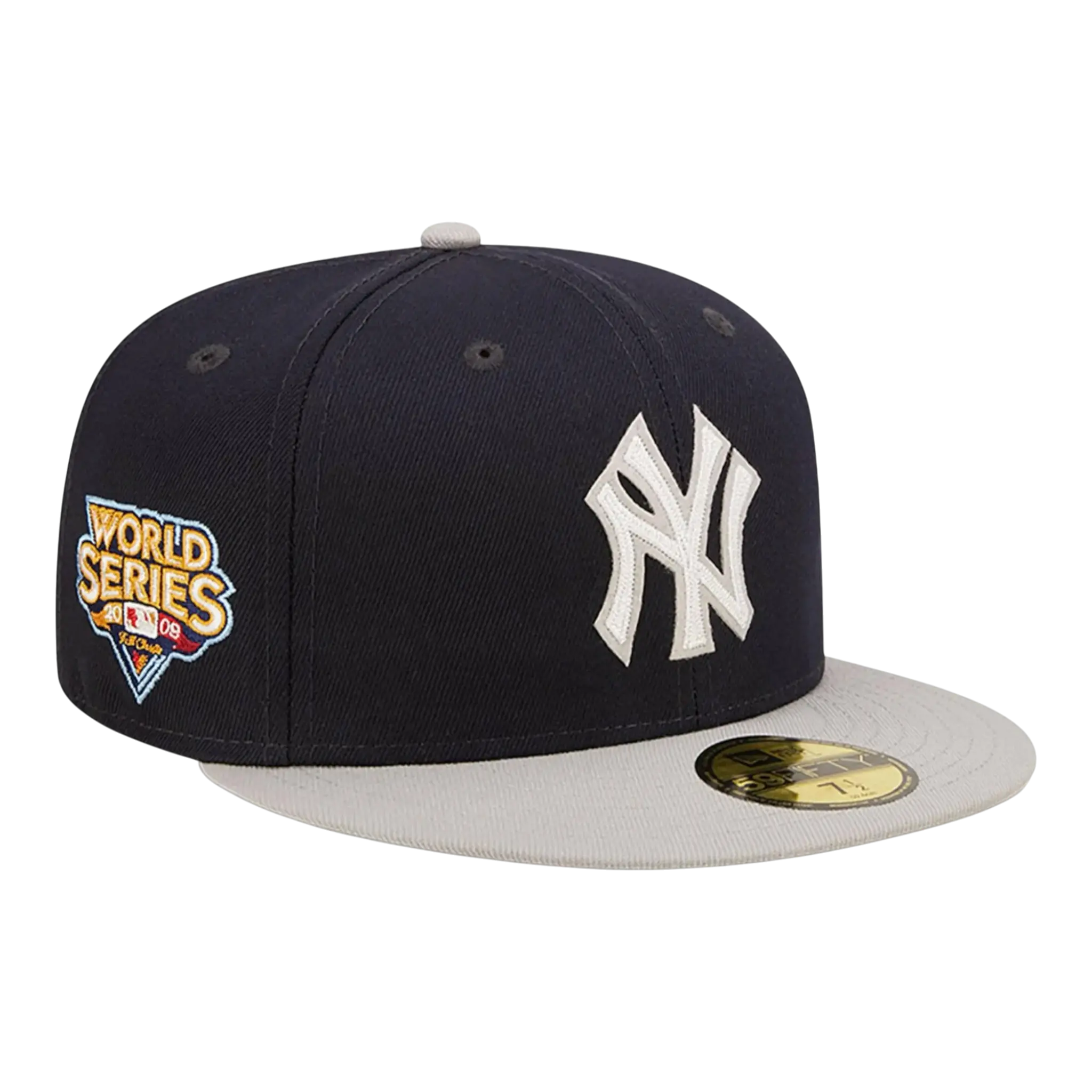 New Era 59Fifty MLB New York Yankees Letterman Fitted Hat Navy/Grey 1