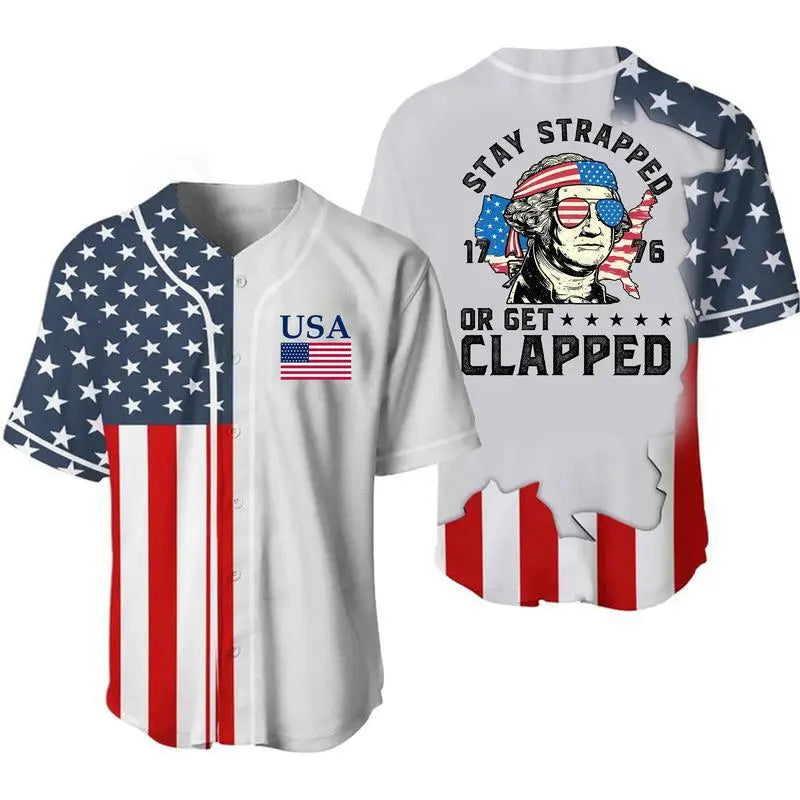 George Washington 1776 Baseball Jersey – 4th of July Coors Beer USA Flag Party Shirt 6