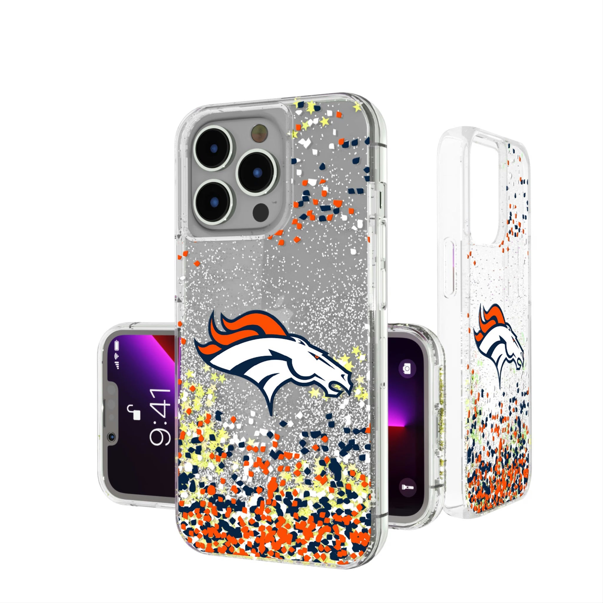 Denver Broncos Confetti Glitter Phone Case 11