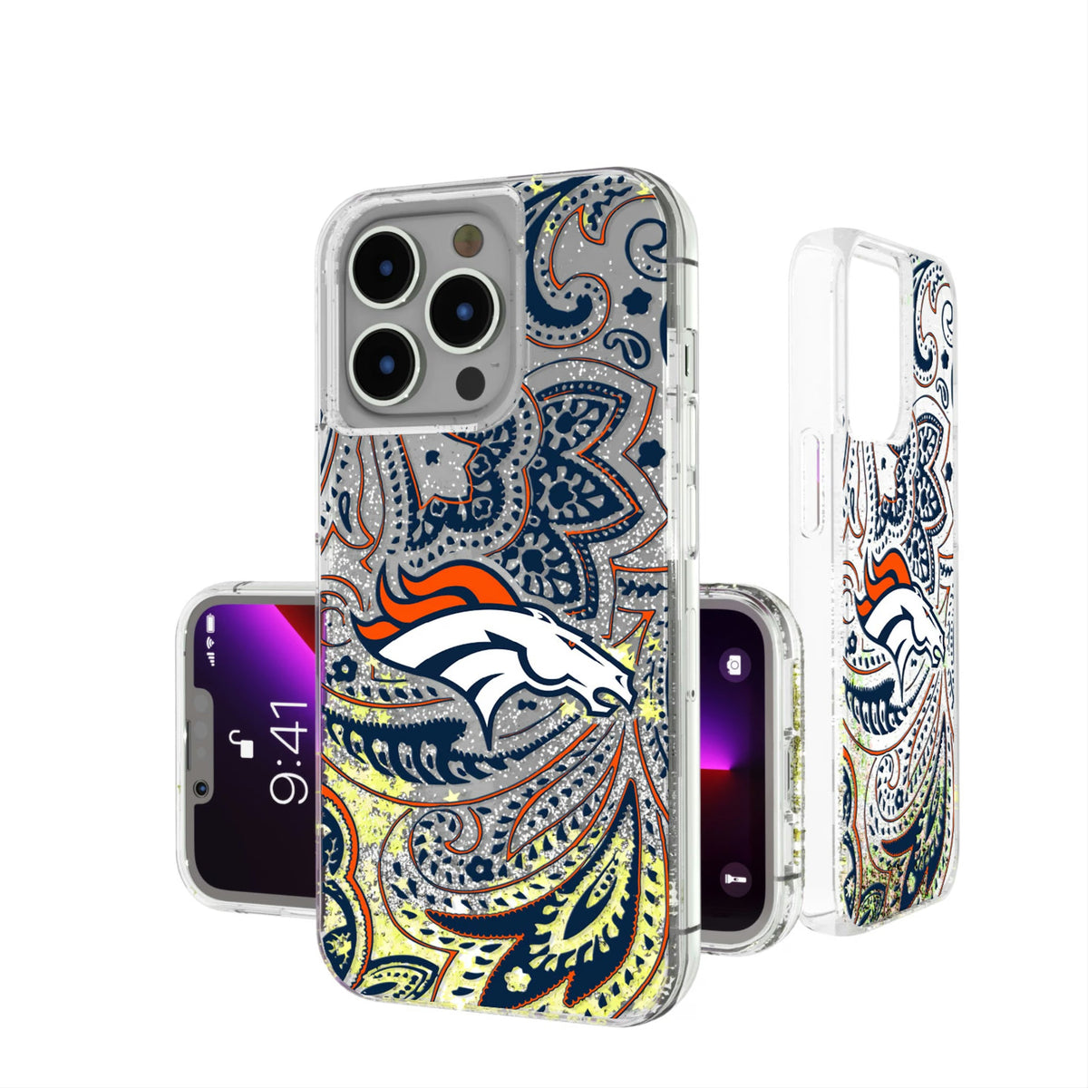 Denver Broncos Paisley Glitter Phone Case 7