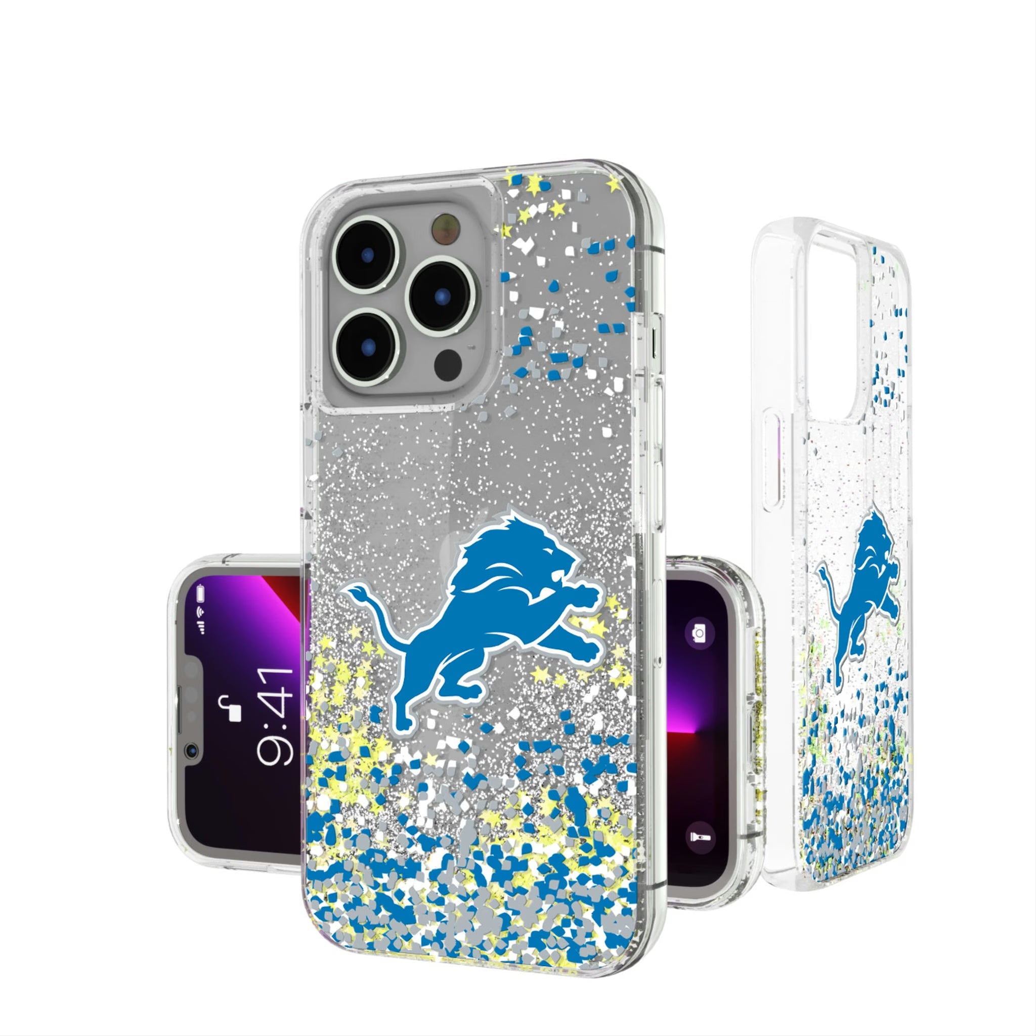 Detroit Lions Confetti Glitter Phone Case 18