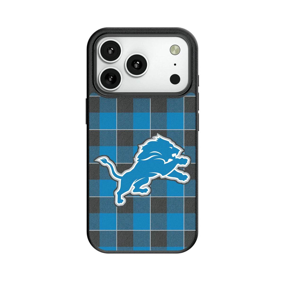 Detroit Lions Plaid MagSafe Compatible Phone Case for Apple iPhone 10
