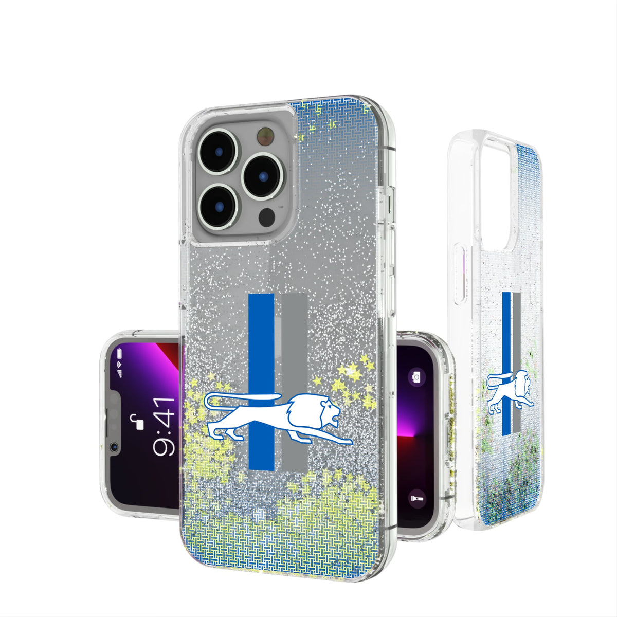 Detroit Lions Retro Linen Glitter Phone Case 16