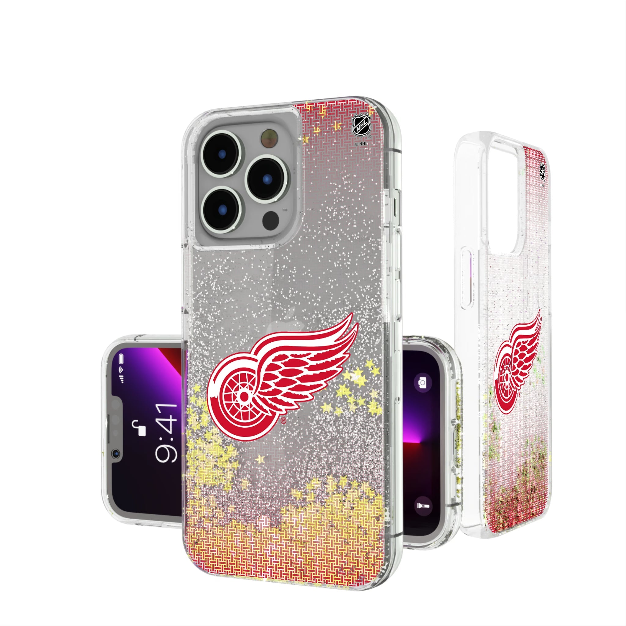 Detroit Red Wings Linen Glitter Phone Case 8