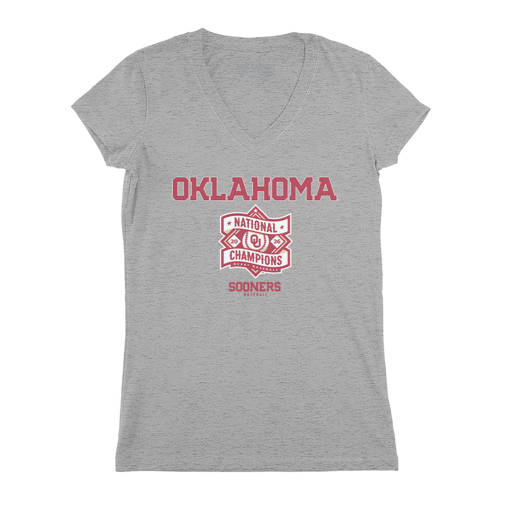 Oklahoma Baseball: 2026 National Champions Text Logo Stack 3