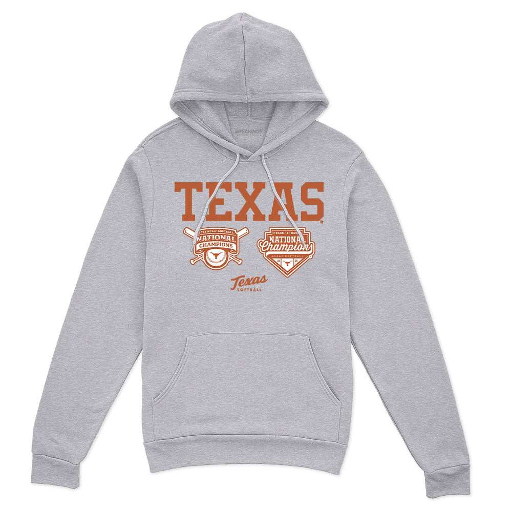 Texas Softball: Back-to-Back Champions Logos 2