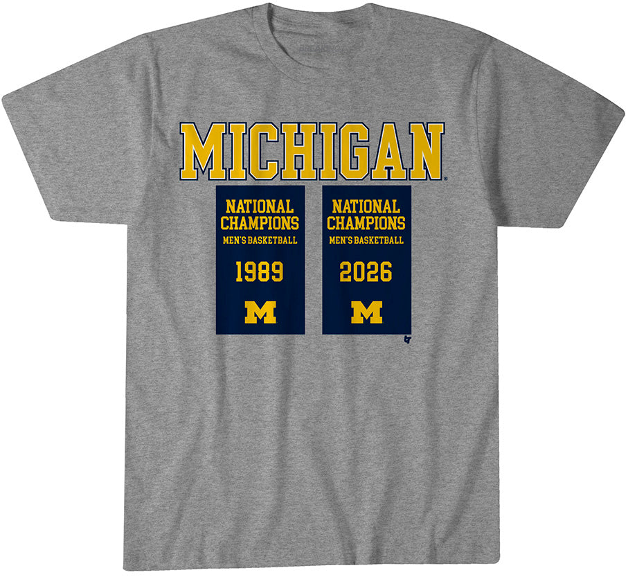 Michigan Wolverines MBB: 2026 National Champions Banners 1
