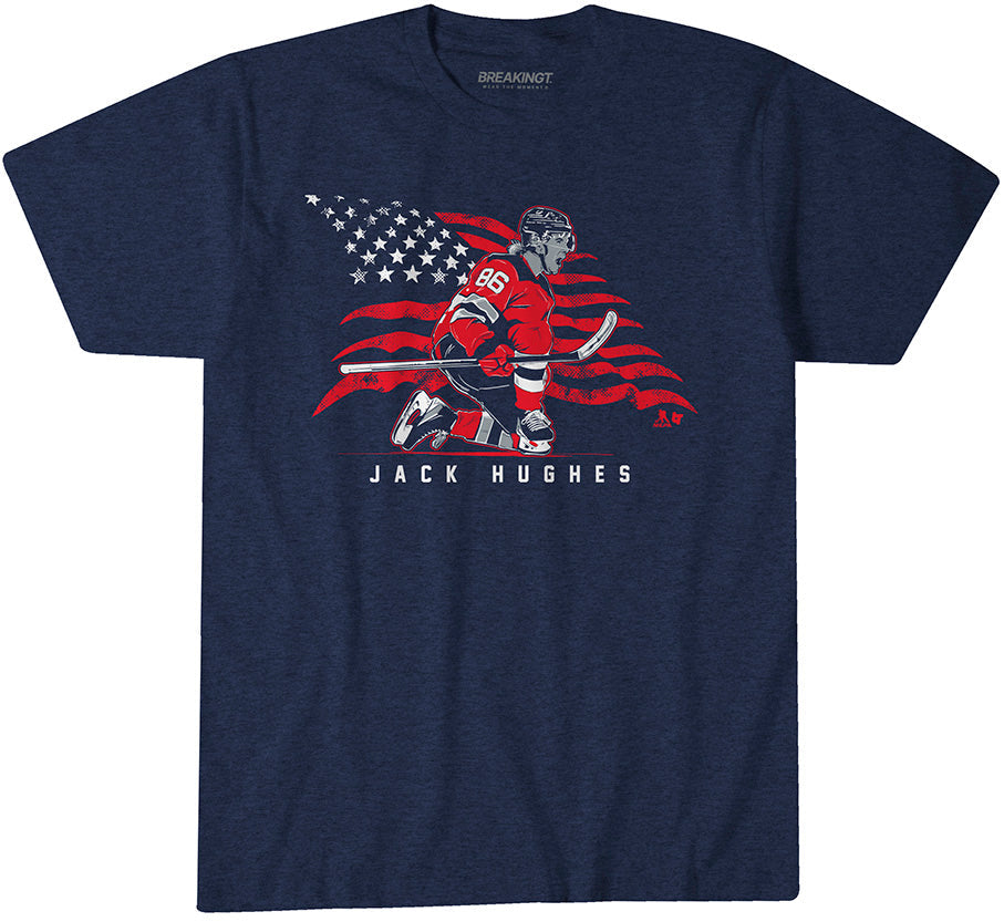 Jack Hughes: Stars & Stripes Superstar Pose 1