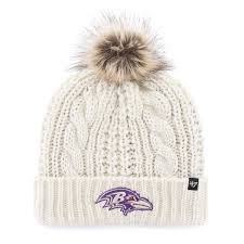 Baltimore Ravens - White Meeko Cuff Knit Hat, 47 Brand 1