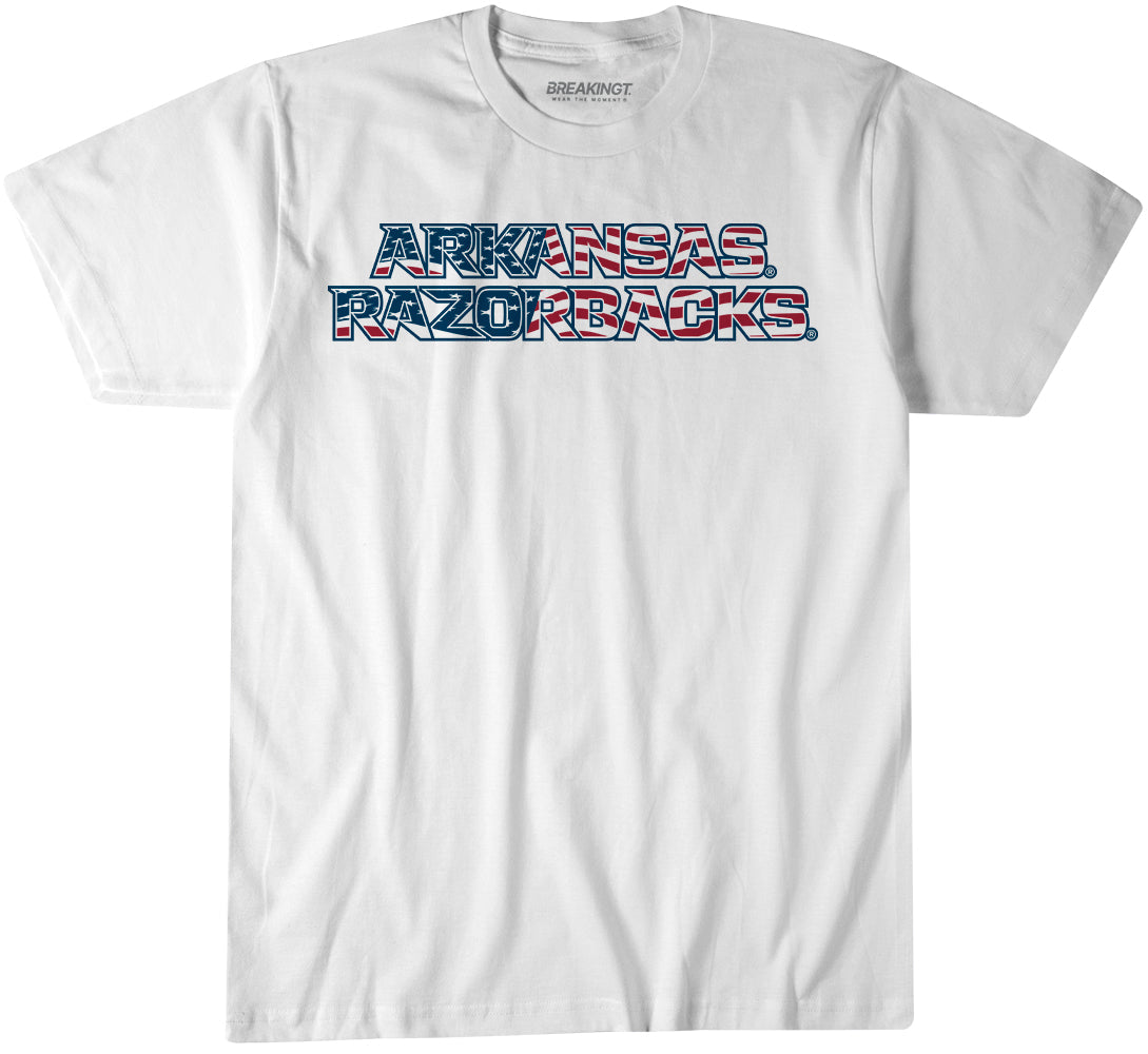 Arkansas Razorbacks: Patriotic Marks Wordmark Stack 1