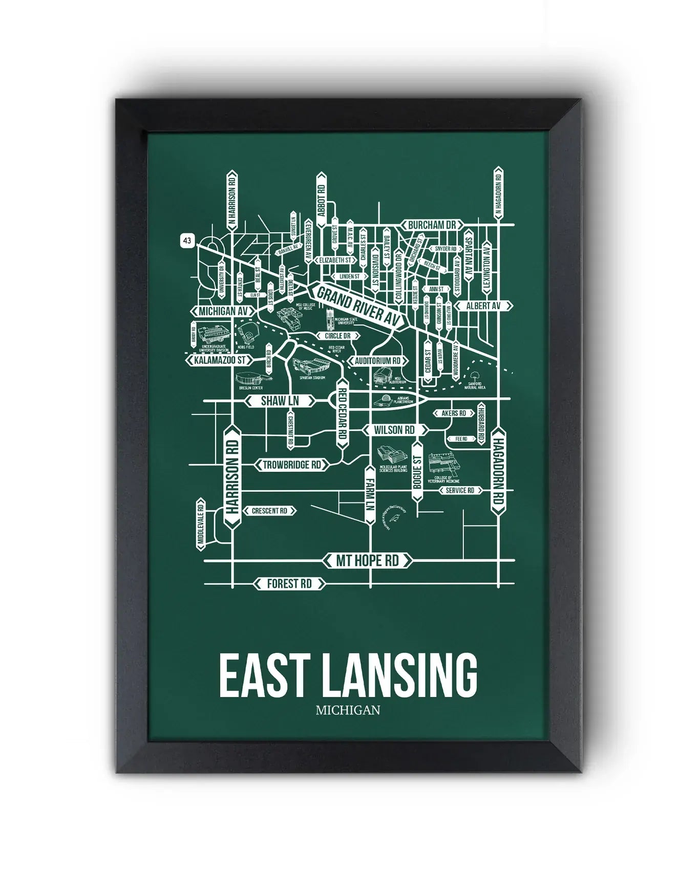 East Lansing, Michigan street map 10