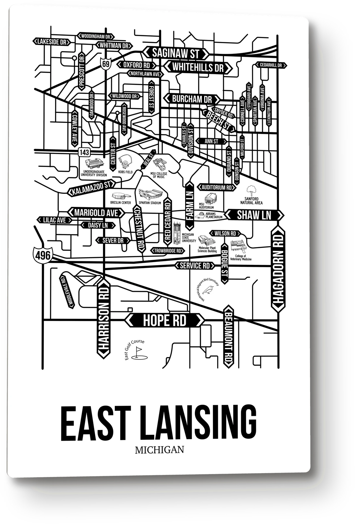 East Lansing, Michigan street map 8