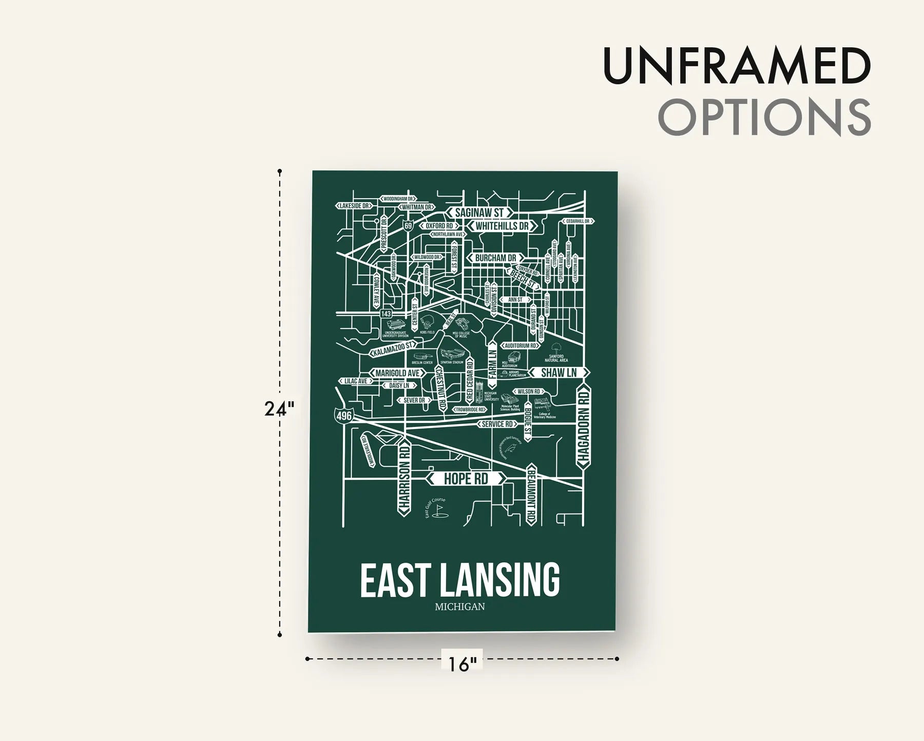 East Lansing, Michigan street map 18