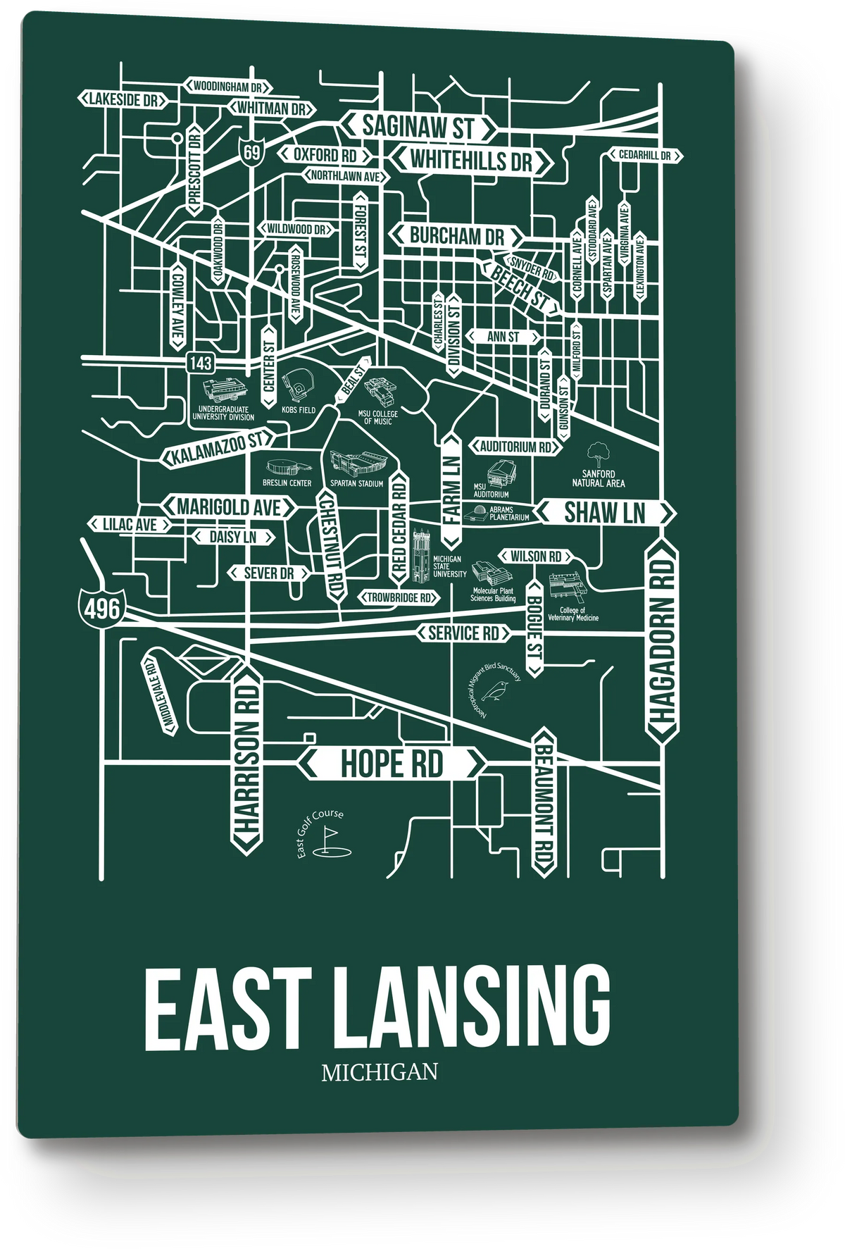 East Lansing, Michigan street map 1