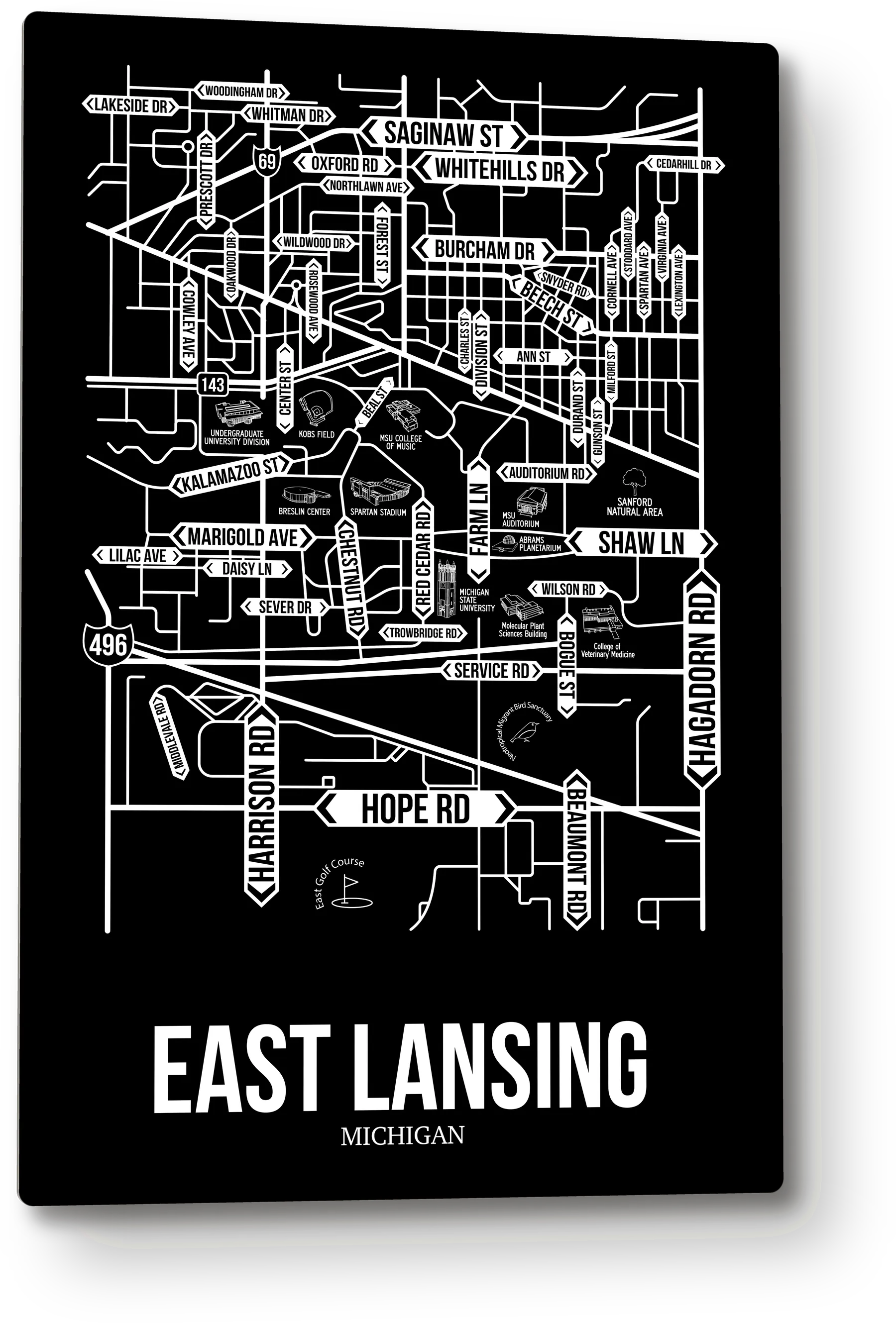 East Lansing, Michigan street map 9