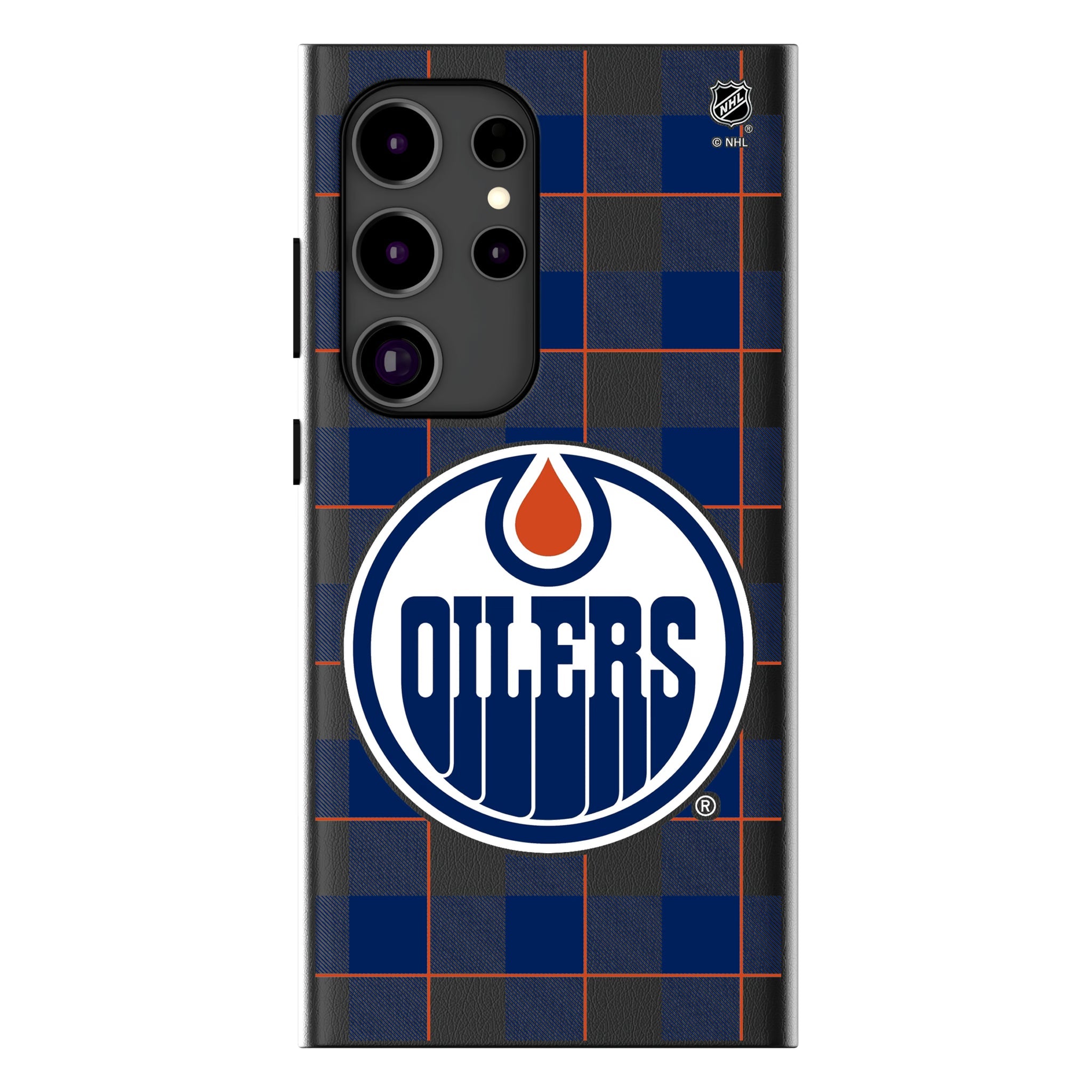 Edmonton Oilers Plaid MagSafe Compatible Phone Case for Samsung Galaxy 12