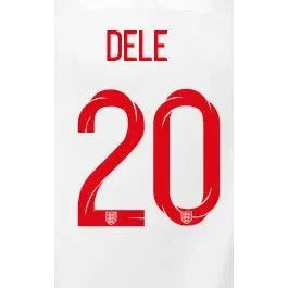 England 2018 Home Dele #20 Jersey Name Set 1