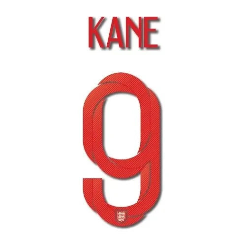 England 2018 Youth Home Kane #9 Jersey Name Set 1